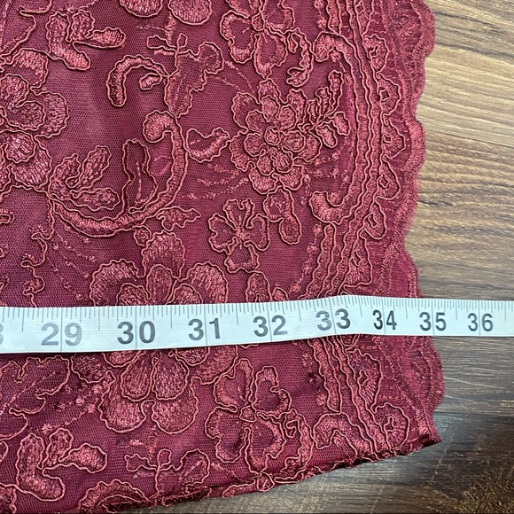 JS Collections maroon lace cocktail dress 4 - Picture 8 of 11